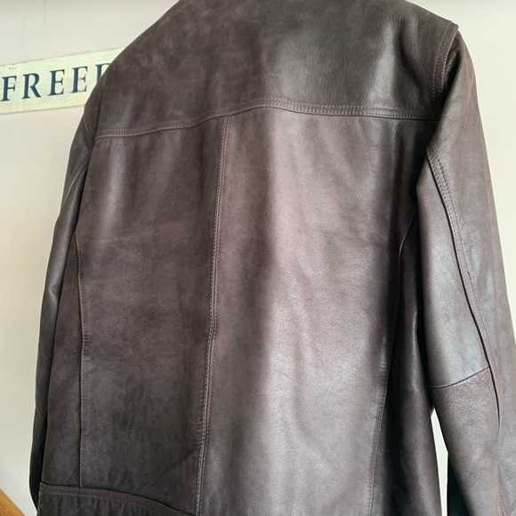 Jos Bank Brown leather jacket. Worn a handful of times. Like new - Picture 2 of 6